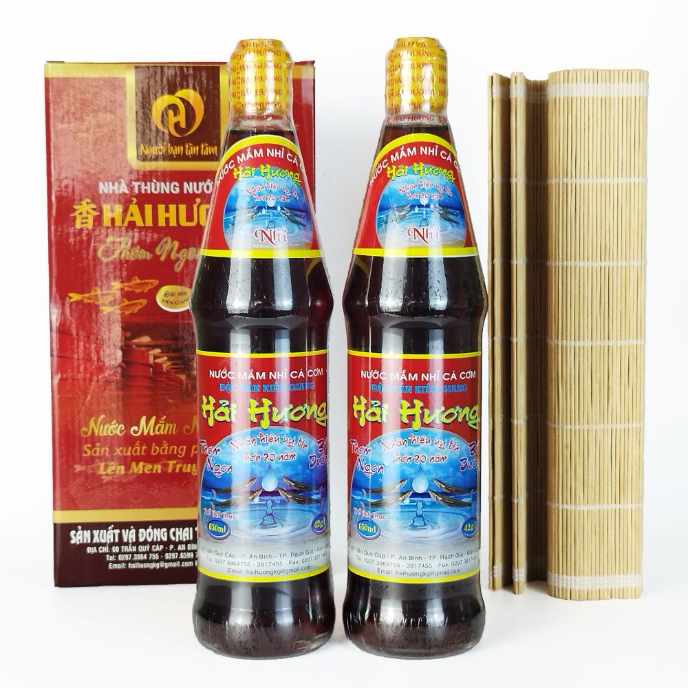 Nước Mắm Nhỉ Cá Cơm Hải Hương 42N – Hộp 2 chai 650ml