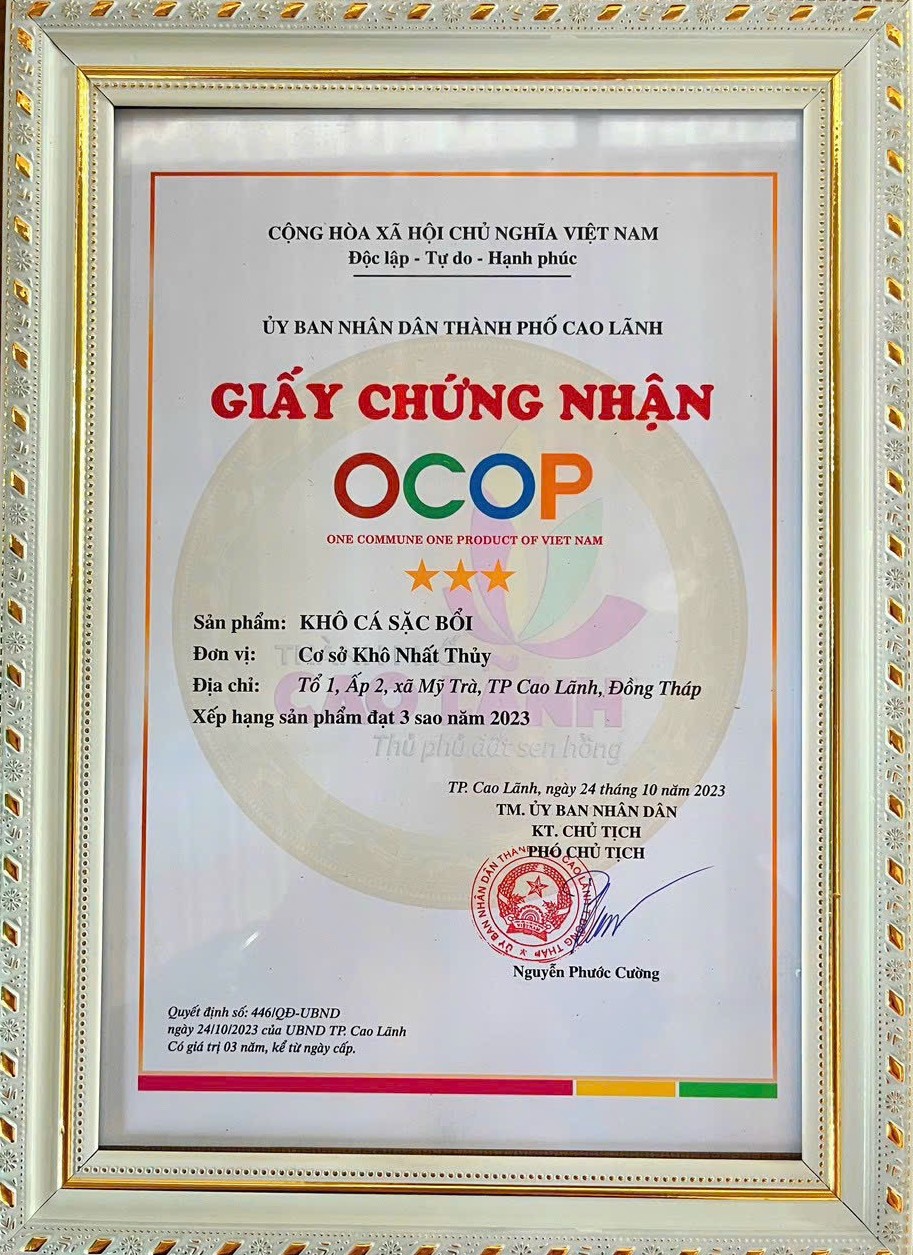 Giấy chứng nhận OCOP 3 sao