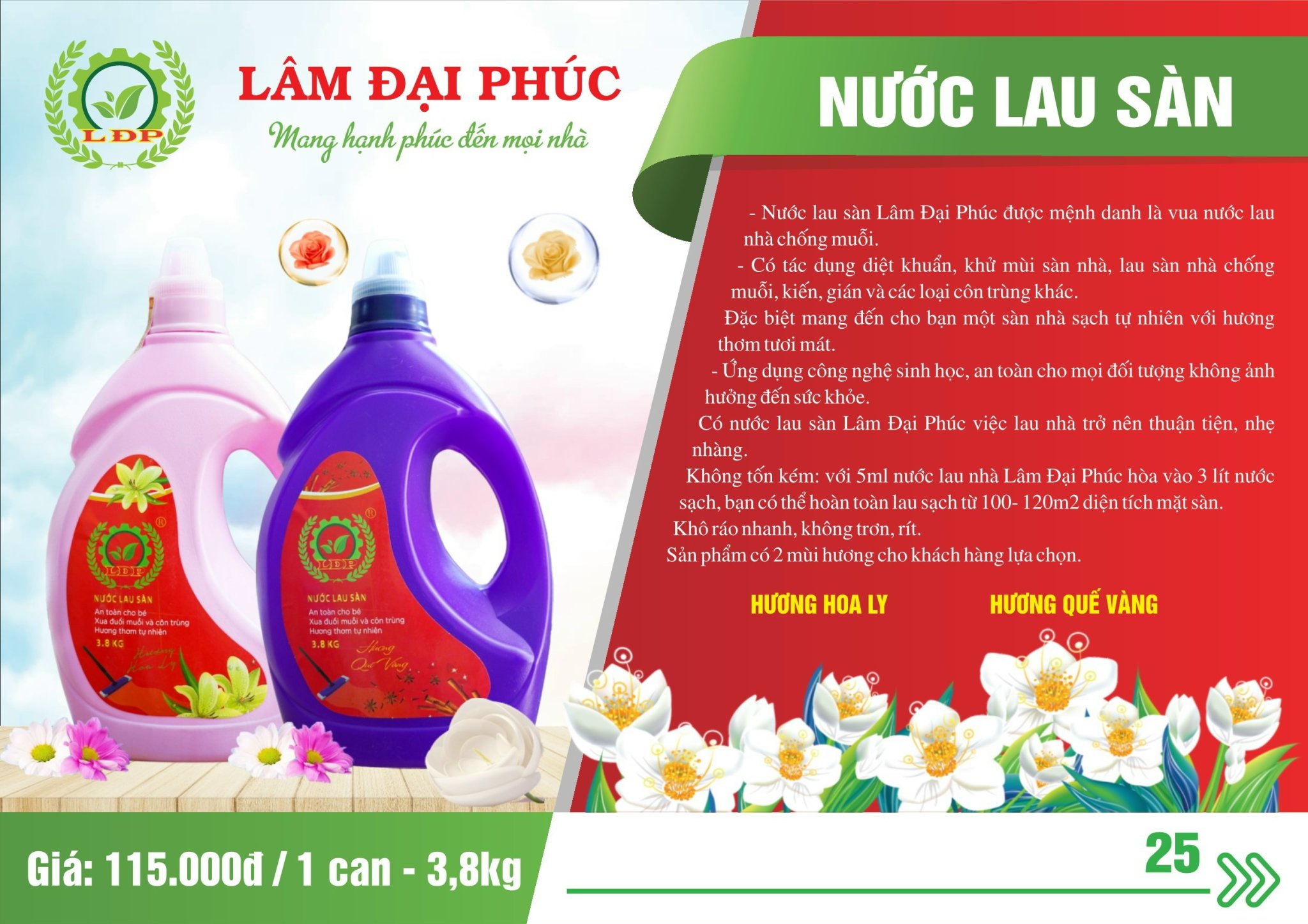 NƯỚC LAU SÀN SINH HỌC LÂM ĐẠI PHÚC 3.8 KG