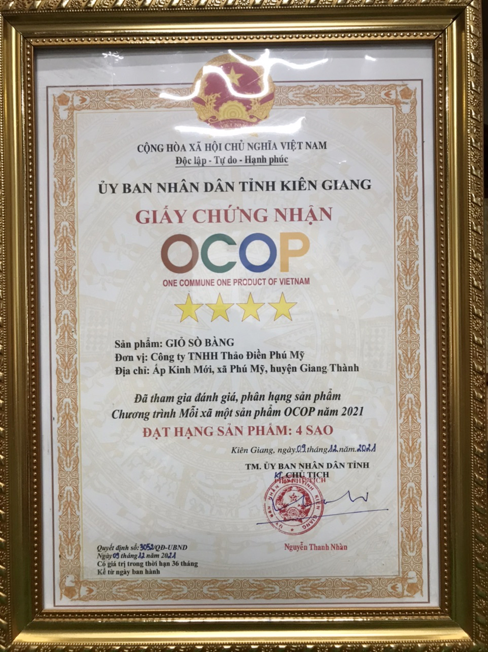 Chứng nhận OCOP - Giỏ Sò Bàng