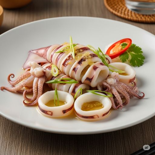 Mực trứng trộn salad