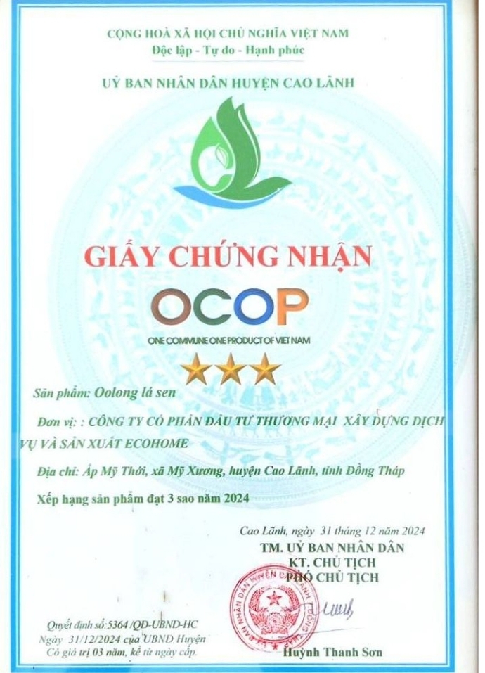 Trà hòa tan Oolong Sen được OCOP không?