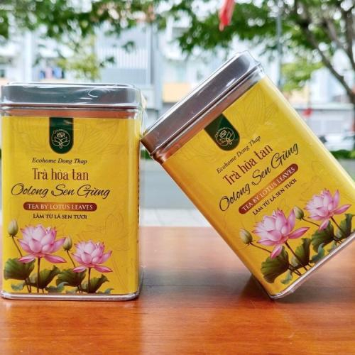 Review Trà Hòa Tan Oolong Sen Gừng Ecohome