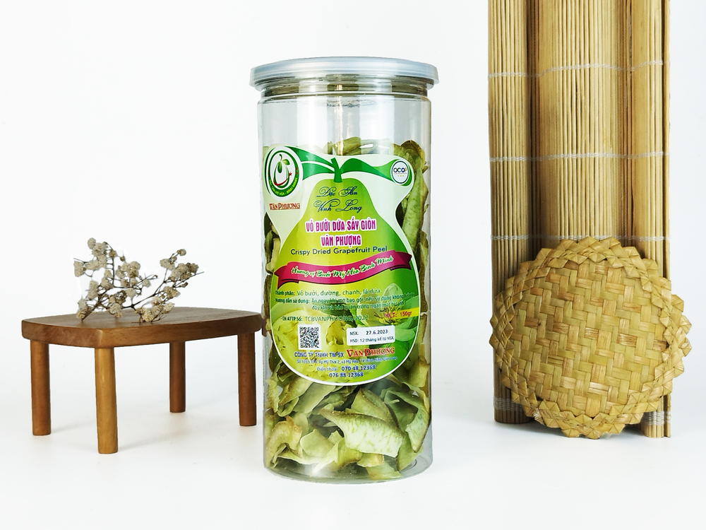 Vỏ bưởi dứa sấy giòn – Màu đẹp