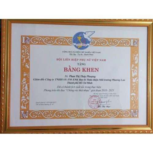 2. Bằng khen từ hội liên hiệp phụ nữ việt nam