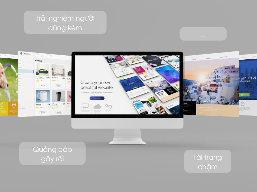 Những website có quá nhiều quảng cáo