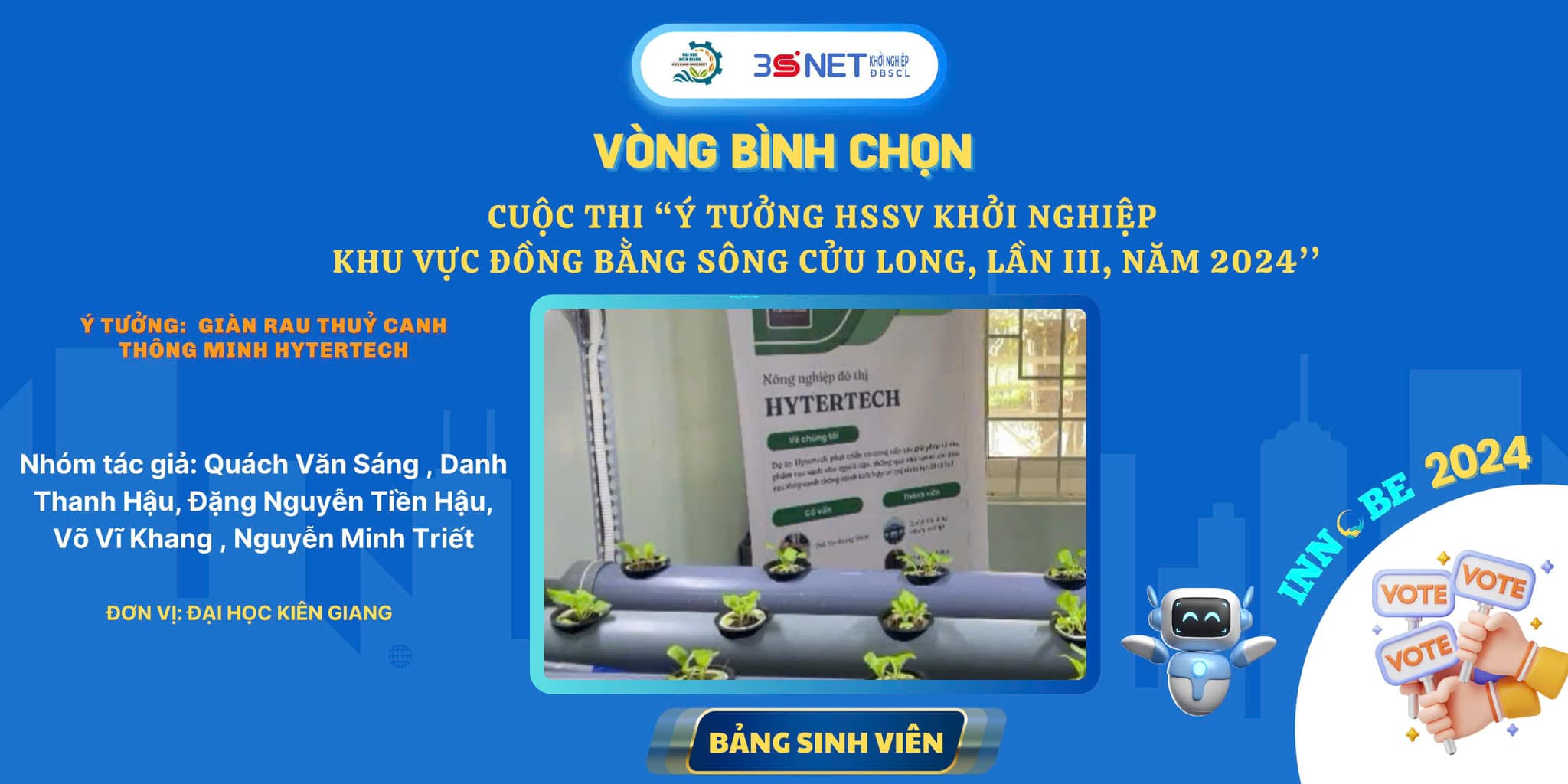 Ý tưởng: Giàn rau thuỷ canh thông minh Hytertech