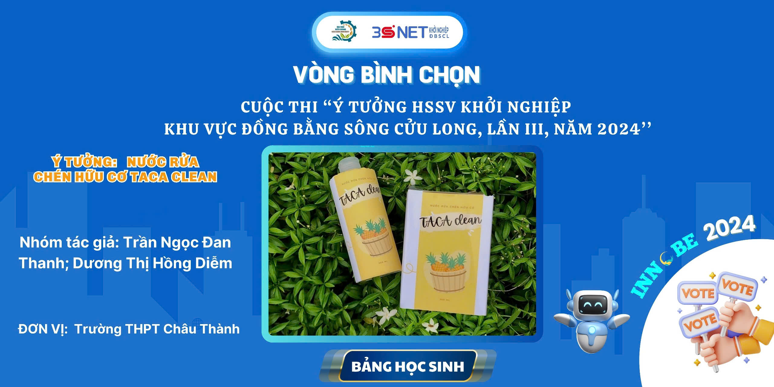 Ý tưởng: Nước rửa chén hữu cơ TACA CLEAN