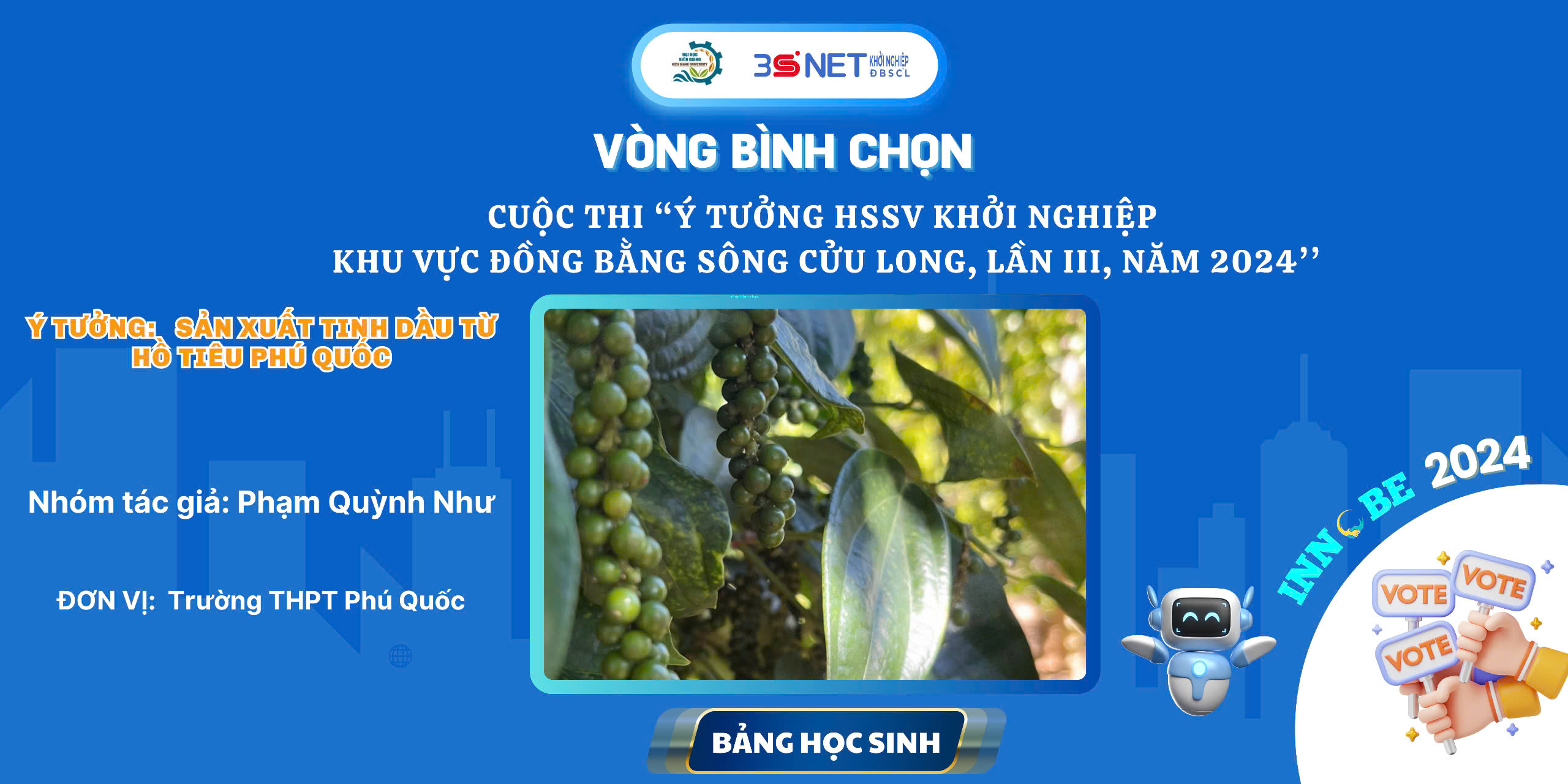 Ý tưởng: Sản xuất tinh dầu từ Hồ tiêu Phú Quốc