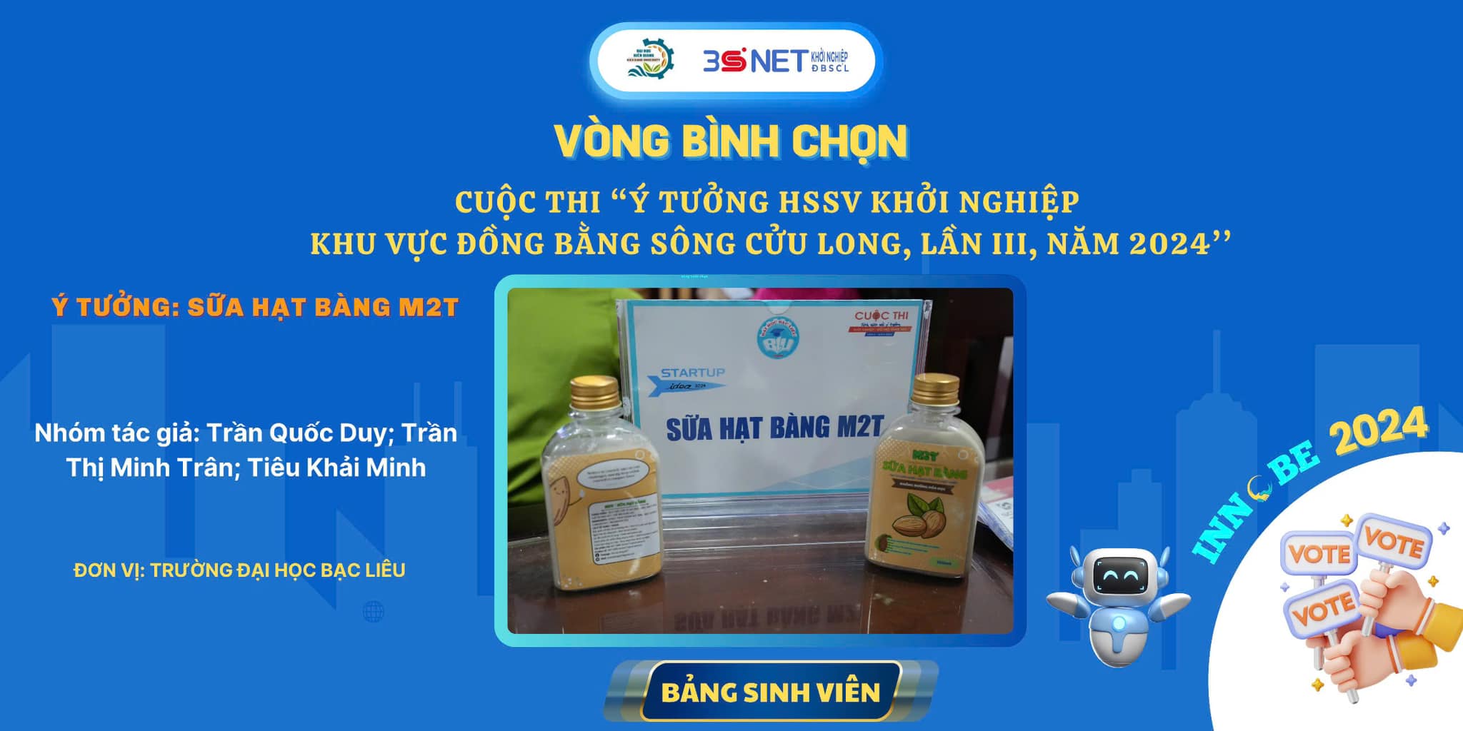 Ý tưởng: Sữa hạt bàng M2T