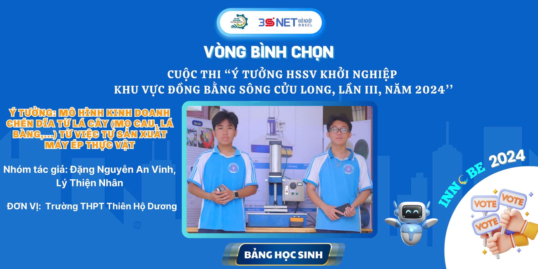 Ý tưởng: Mô hình kinh doanh chén thánh từ lá cây (mo cau, lá bàng,...) từ việc tự sản xuất máy thực vật