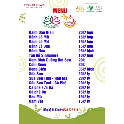 Menu tham khảo