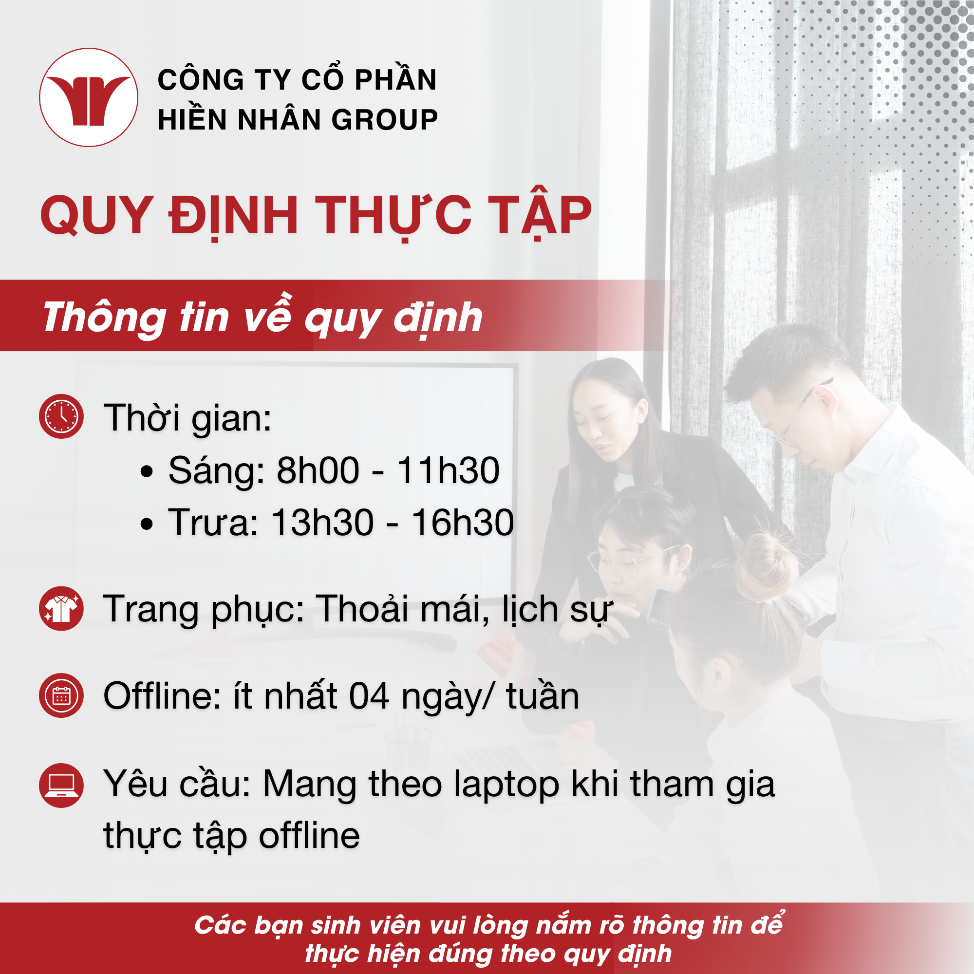 Quy định khi tham gia thực tập