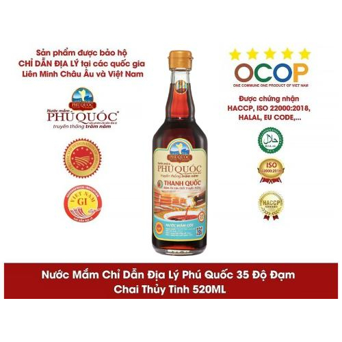 Nước Mắm Phú Quốc Thanh Quốc 35 Độ Đạm - Chai Thủy Tinh 520ml
