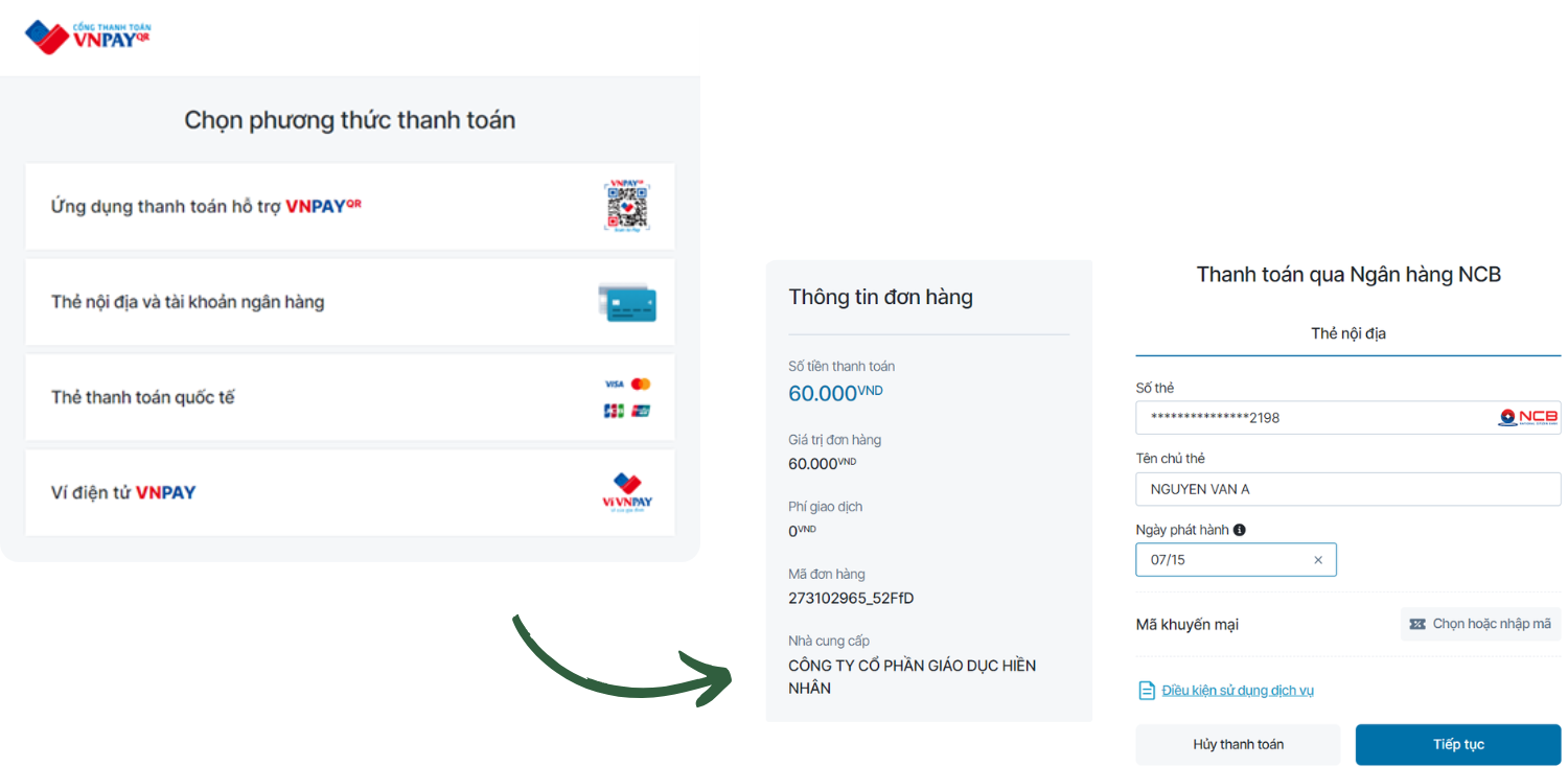 Hệ thống có khả năng tích hợp với ví điện tử VNPay - thanh toán online