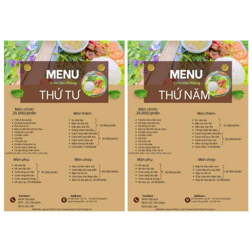 Thực đơn đổi mới mỗi ngày – Phần cơm chỉ 35k