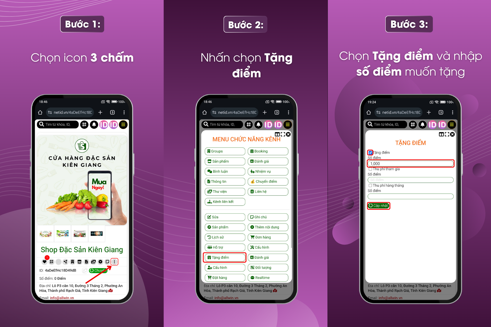 Tặng điểm