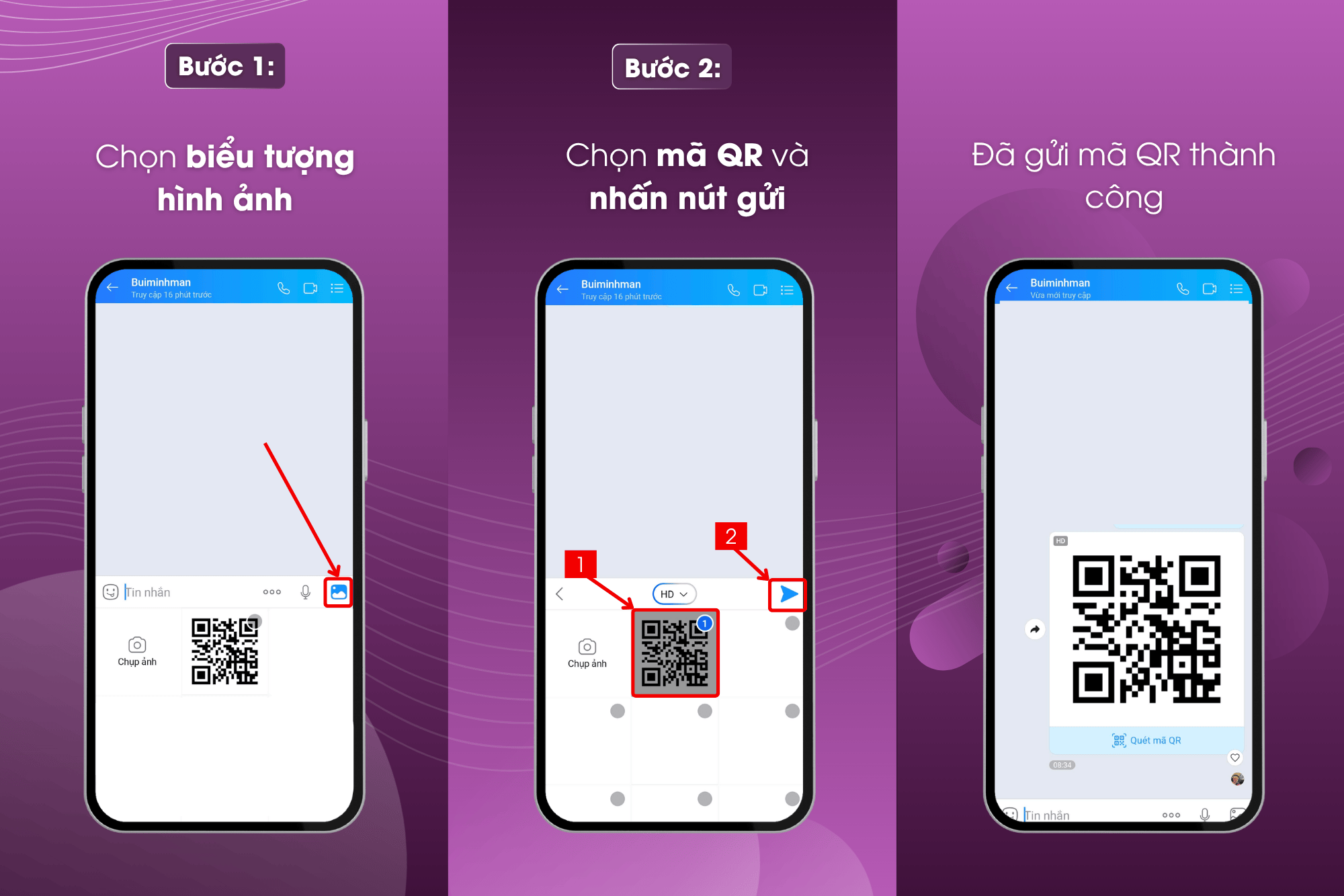 Gửi mã card visit giới thiệu qua Zalo