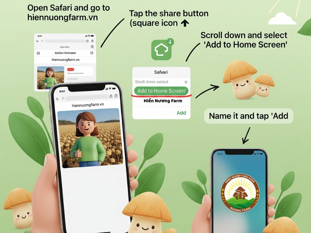 2. Trên iOS (iPhone – Safari):