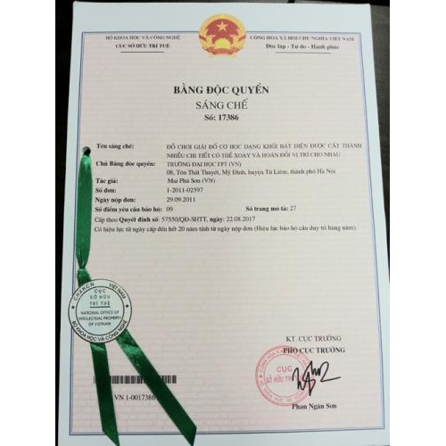 1) Vietnamese patent
