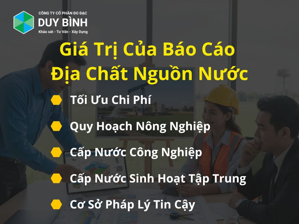 Giá trị của báo cáo địa chất nguồn nước