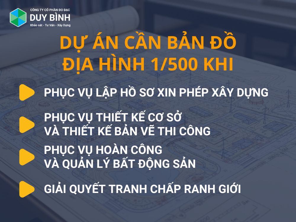 Khi nào dự án cần bản đồ 1/500?