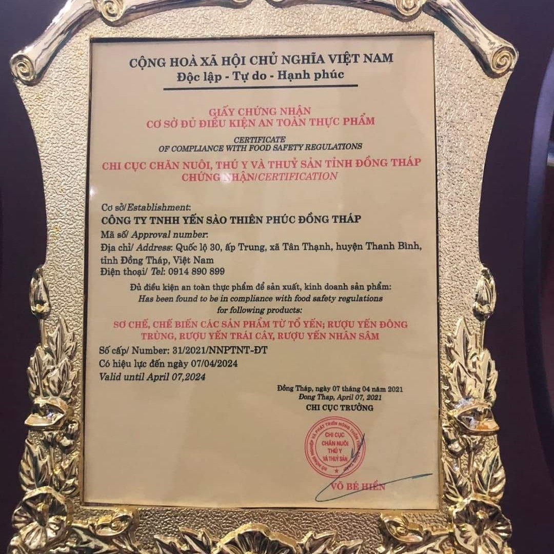 Chứng Nhận Cơ Sở Đủ Điều Kiện An Toàn Vệ Sinh Thực Phẩm | Thiên Gia Phúc