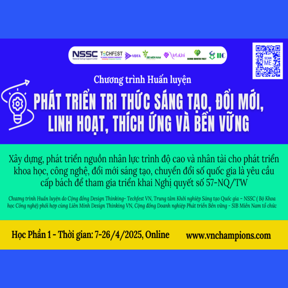 Chương Trình Huấn Luyện – Phát Triển Tri Thức Sáng Tạo, Đổi Mới, Linh Hoạt, Thích Ứng Và Bền Vững