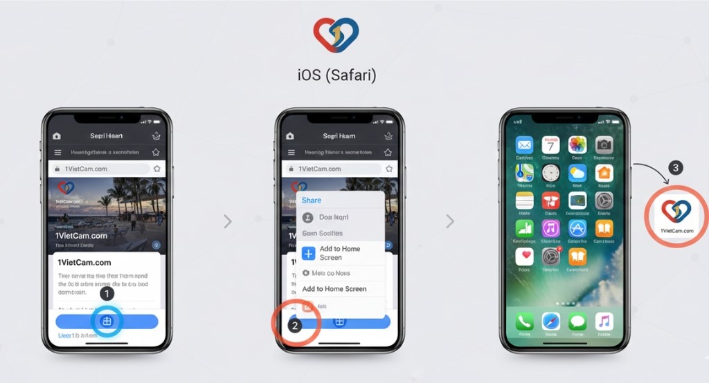 2. Trên iOS (iPhone – Safari):