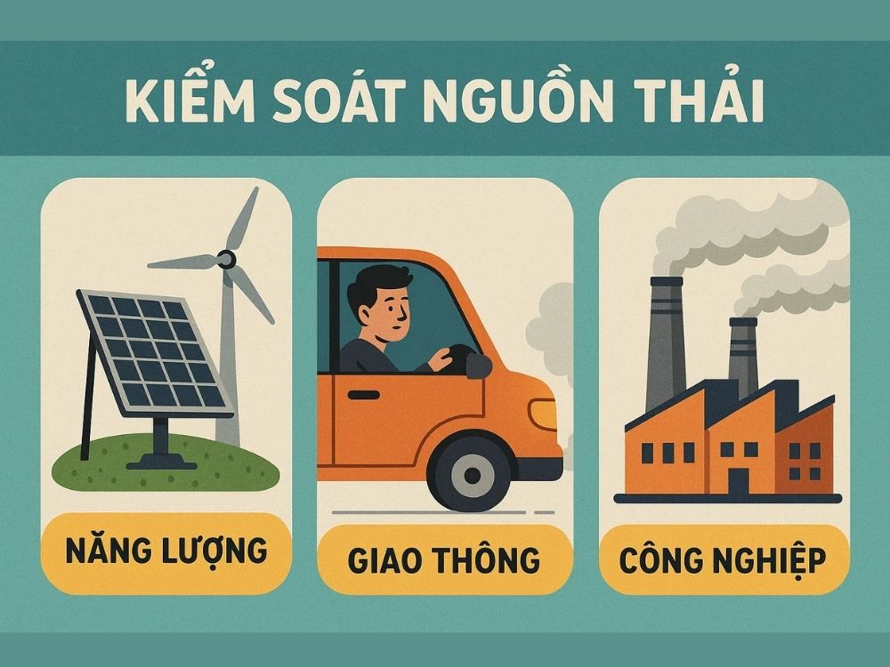 2. Kiểm soát nguồn thải: năng lượng, giao thông và công nghiệp