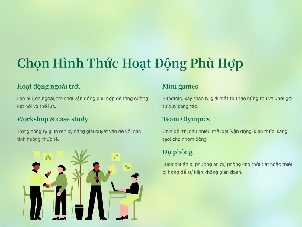 2. Chọn hình thức hoạt động phù hợp