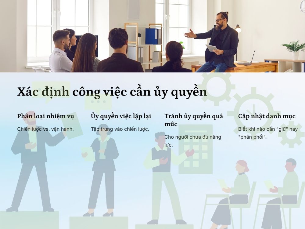 1. Xác định công việc cần ủy quyền