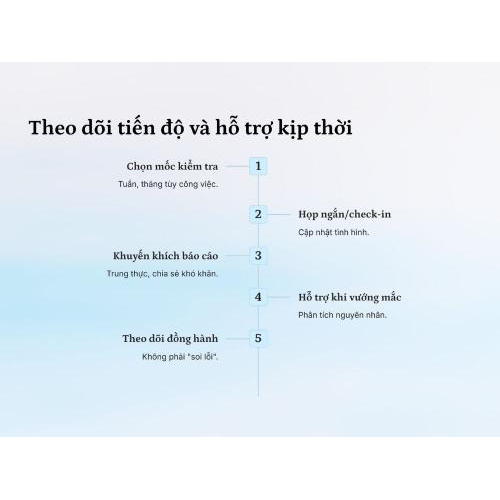 4. Theo dõi tiến độ và hỗ trợ kịp thời