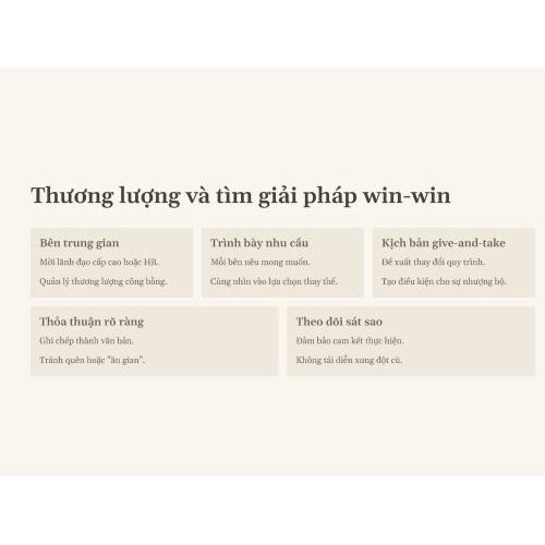 4. Thương lượng và tìm giải pháp win-win