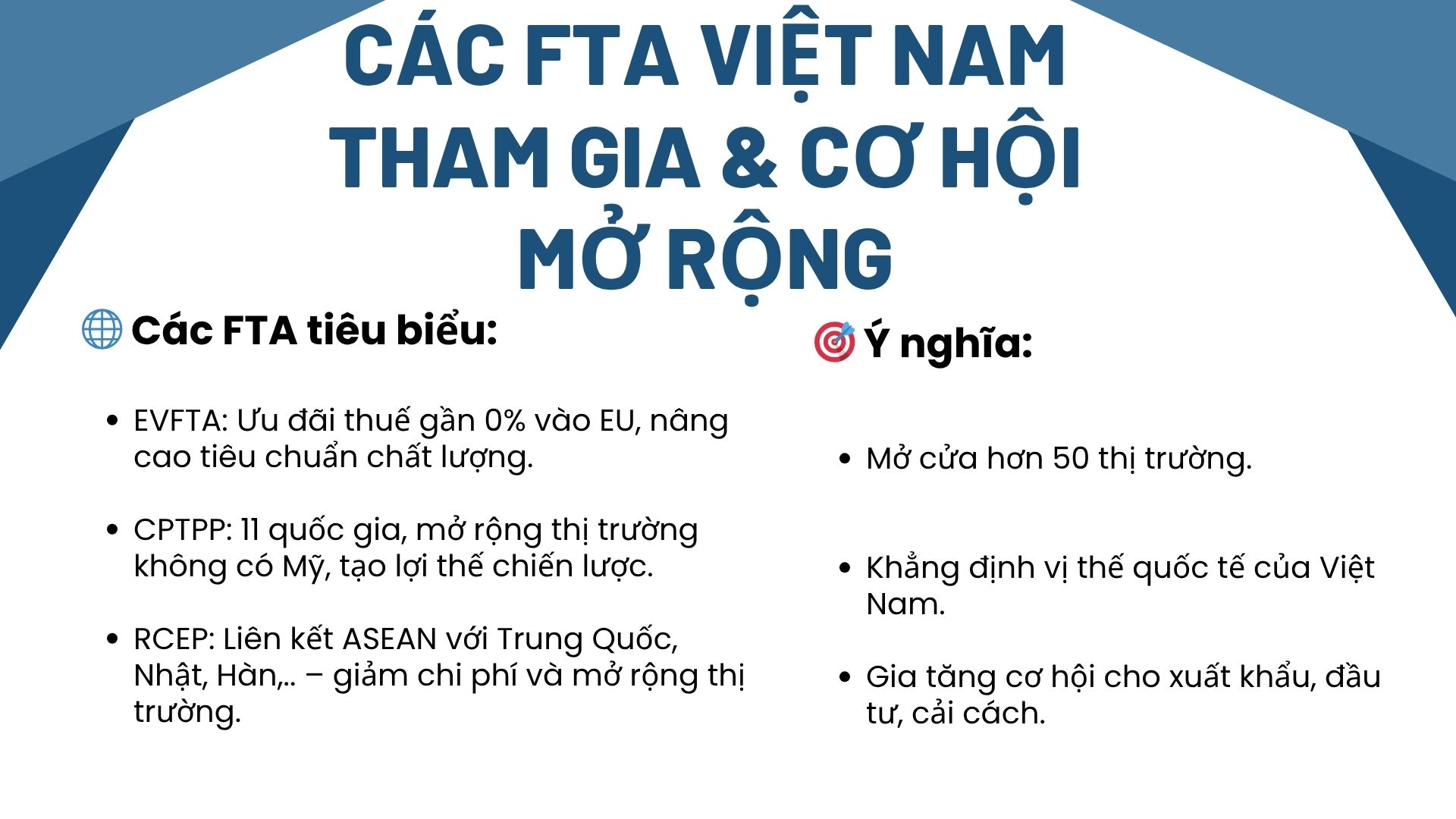 1. Tổng Quan Về Các Hiệp Định Thương Mại Tự Do Mà Việt Nam Đã Tham Gia