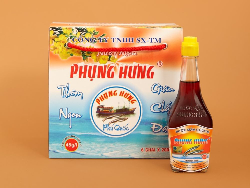 Hộp 6 chai nước mắm cốt nhĩ 200ml 45 độ đạm