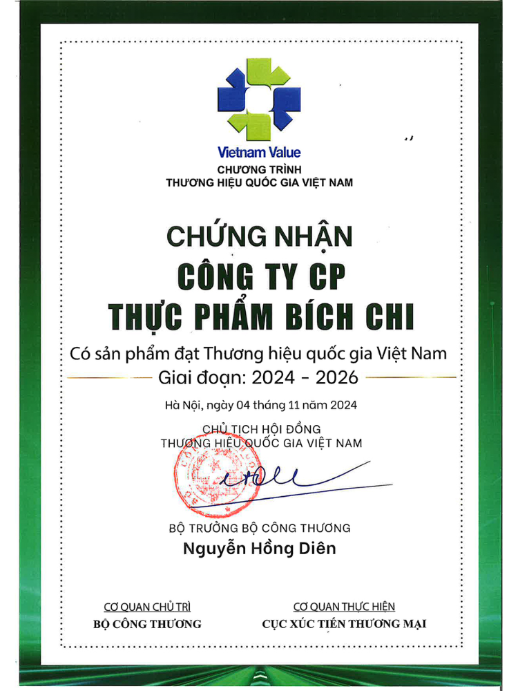 Giấy chứng nhận Bích Chi