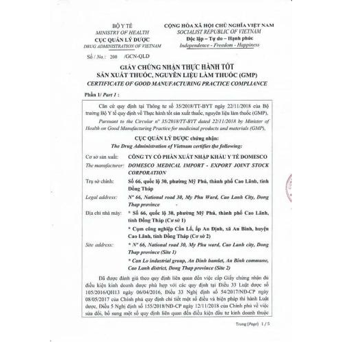 Bộ giấy tờ chứng nhận sản phẩm