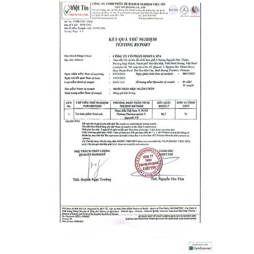 7. Bản tự công bố sản phẩm muối ngâm chân