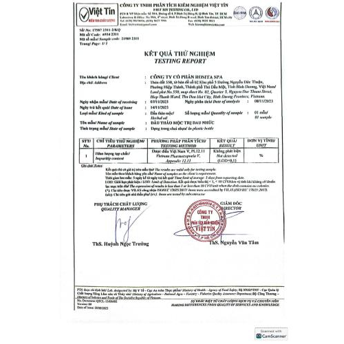 3. Bản tự công bố sản phẩm dầu đau nhức