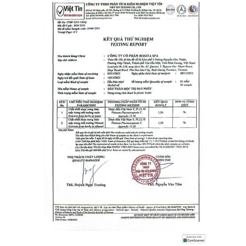 3. Bản tự công bố sản phẩm dầu đau nhức