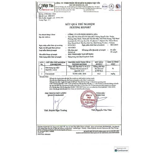 4. Bản tự công bố sản phẩm dầu tan mỡ bụng