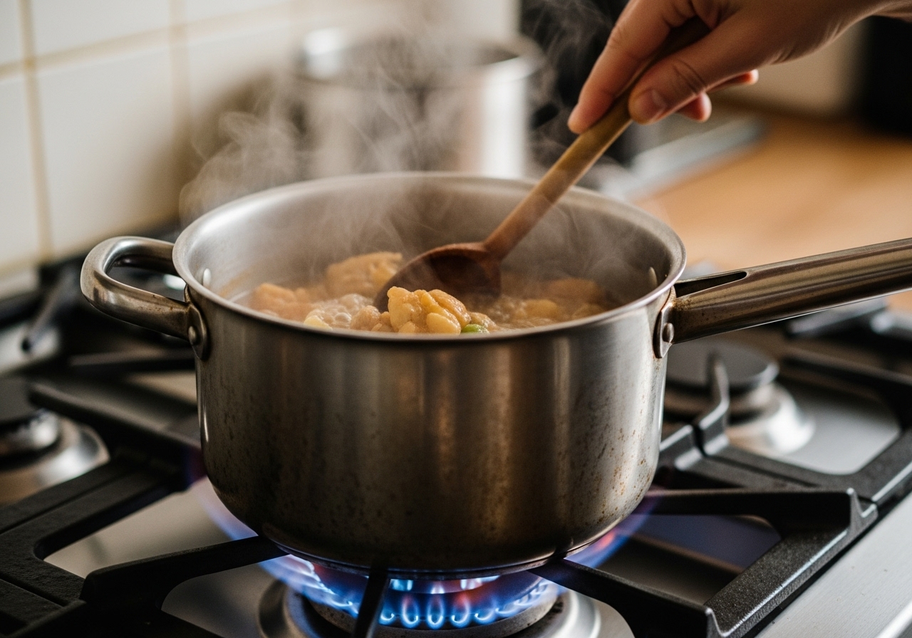 Vì sao nên hâm lại thức ăn bằng bếp gas?