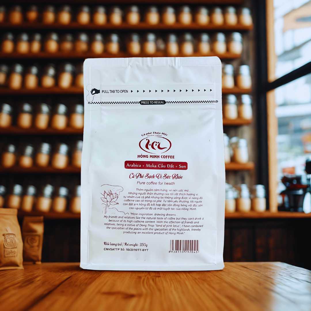 CbC2E3A2H36fEd3 Khám Phá Hương Vị Tinh Túy Cùng Hồng Minh Coffee – Arabica + Moka Cầu Đất + Sen