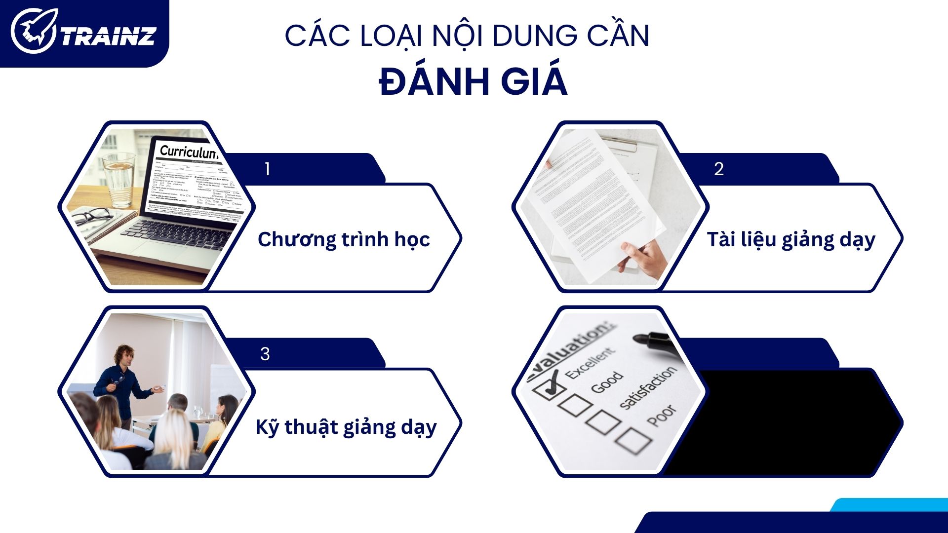 1. Các loại nội dung cần đánh giá