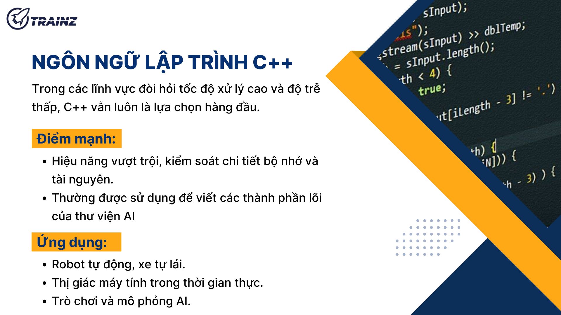 4. C++ – Tốc độ và hiệu năng vượt trội