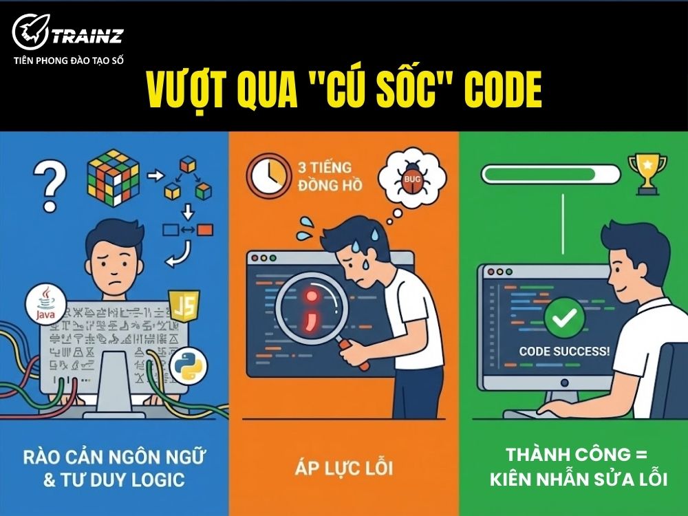 Thách thức ban đầu: Vượt qua "cú sốc" code