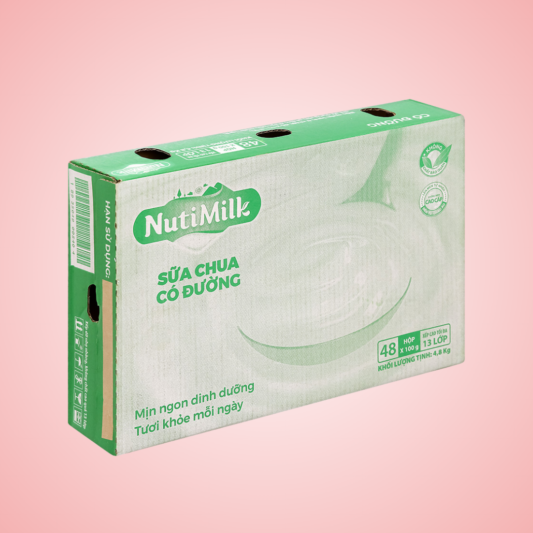 Thùng 48 Hộp Sữa Chua Có ường Nutimilk 100g