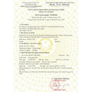 1. Giấy chứng nhận đăng ký kinh doanh