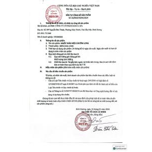 6. Bản tự công bố sản phẩm muỗi chườm lưng